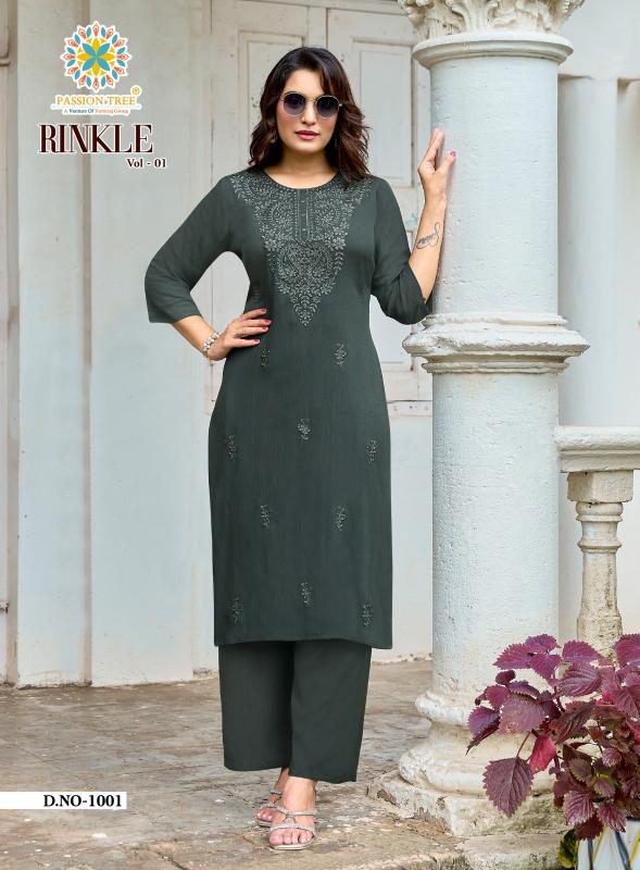 Passion tree rinkle vol-1 catlouges kurtis wholesale in surat